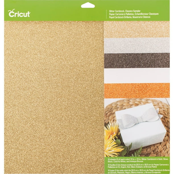 12 x 12 30.5 cm x 30.5 cm Talla /única Cricut Glitter Cardstock Sampler Muestrario de Cartulina Pastel